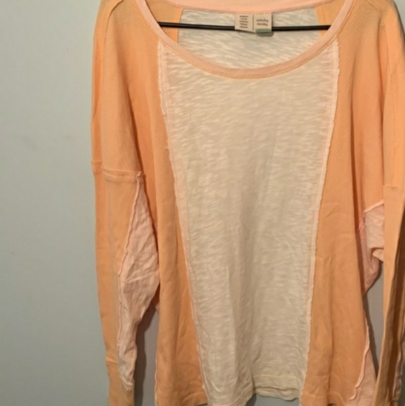 Saturday Sunday by Anthropologie Two Toned Orange Sherbet Thin Pullover S - L - Picture 3 of 7